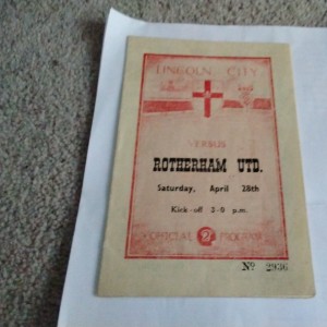 Lincoln City v Rotherham United Football Programme 28/4/1951. for sale on Ebay