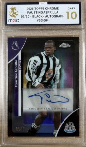 Faustino Asprilla Topps Chrome Autograph /10 Graded Gem Mint 10 Newcastle United for sale on Ebay