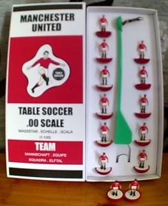 Subbuteo lightweight team, Manchester United, Vodafone logo, refurbished/reboxed for sale on Ebay