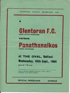 Glentoran Ireland v Panathinaikos Greece (European Cup) 1964/1965 for sale on Ebay