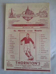 HEARTS. V. ST MIRREN 1950-51 for sale on Ebay