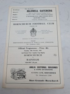 Hornchurch V Rainham 10.10. 1967 - East Anglian Cup 2nd Round Replay for sale on Ebay