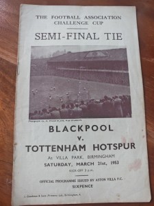 Vintage FA Cup Semi Final programme Blackpool V Spurs 1953 Villa Park for sale on Ebay