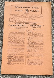 RARE - Macclesfield Town v Wrexham (Cheshire League) 1949/50 for sale on Ebay