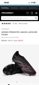 Men's ADIDAS Predator Laceless FG/MG Football Boots - Size UK 7 RRP £85 for sale on Ebay