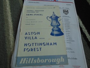 ASTON VILLA V NOTTINGHAM FOREST 1958-9 FA CUP SEMI FINAL @ HILLSBOROUGH for sale on Ebay