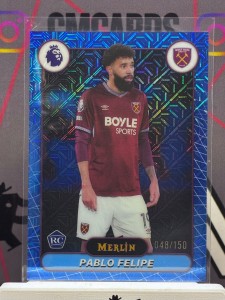 2025-26 Topps Merlin Premier League Pablo Felipe rc Blue Mojo /150 West Ham for sale on Ebay
