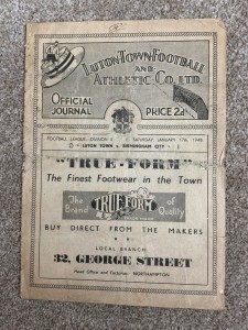 1947/1948 Luton Town v Birmingham City Programme - SIGNED Cooke & Frank Soo for sale on Ebay