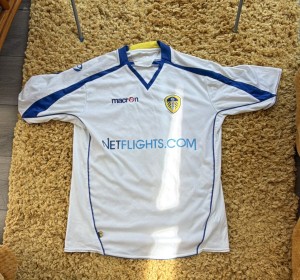Macron Leeds United Away Shirt Only White Short Sleeve Adults Size L for sale on Ebay