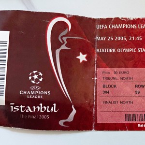 Liverpool v AC Milan UEFA Champions League Final Ticket Stub Istanbul May 2005 for sale on Ebay