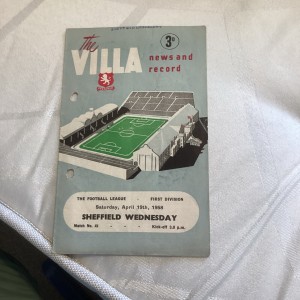 Aston Villa V Sheffield Wednesday (1957/58) for sale on Ebay