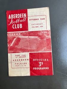 Aberdeen v Falkirk 27th Nov 1954 Scottish League Div 1 for sale on Ebay
