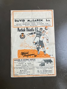 Partick Thistle v Rangers 22nd Dec 1951 Scottish League Div 1 for sale on Ebay