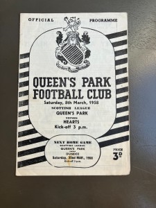 Queens Park v Hearts 8th March 1958 Scottish League Div 1, Hearts Title Year for sale on Ebay