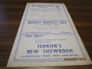 HARTLEPOOL UNITED  v  WORKINGTON  1960/1  DECEMBER 3rd for sale on Ebay