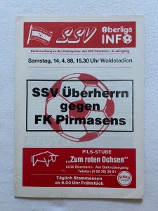 1988  SSV Überherrn  v  FK Pirmasens Germany for sale on Ebay