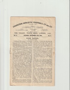 1933/34 Division 3 (South).Charlton Ath v Crystal Palace.Covers missing. for sale on Ebay