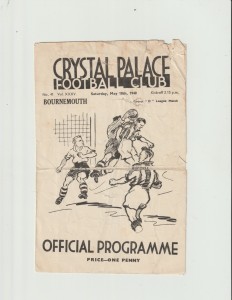 1939/40 League (South).Crystal Palace v Bournemouth. for sale on Ebay