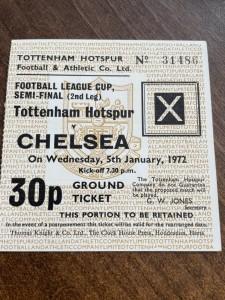 1971/72 TOTTENHAM V CHELSEA - TICKET - LEAGUE CUP SEMI FINAL for sale on Ebay