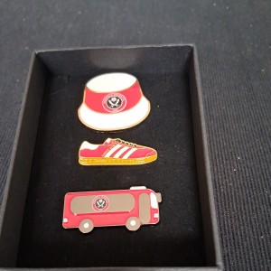 Sheffield United fc football Pin Collection Set Of 3 badges  in box.  for sale on Ebay
