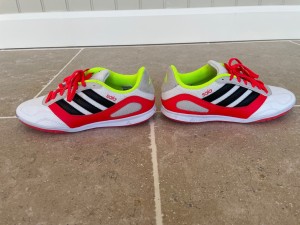 Barely worn. sala indoor football boots size 6 - yellow black whiter and red for sale on Ebay