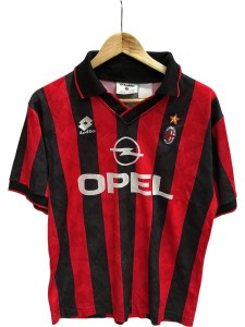 Lotto AC Milan Football Shirt Weah Replica Red Black Large 9998 for sale on Ebay