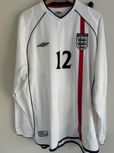 England 2000/2002 Home Shirt Matchworn #12 Francis Jeffers Long Sleeve for sale on Ebay