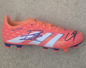 Genuine Hand Signed Adidas Boot - Lamine Yamal & Pedri, Spain, Barcelona for sale on Ebay