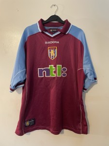 Aston Villa Football Shirt Vintage Rare XL 2001/2002 Genuine Original Diadora for sale on Ebay