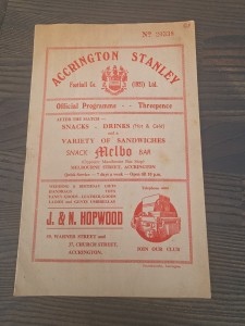 Accrington Stanley V Bolton Wanderers Friendly 28/11/1955 for sale on Ebay