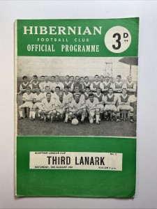 Hibernian v Third Lanark;  League Cup,  18th August 1962 for sale on Ebay