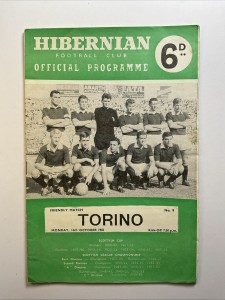 Hibernian v Torino;  Friendly Match,  16th October 1961 for sale on Ebay