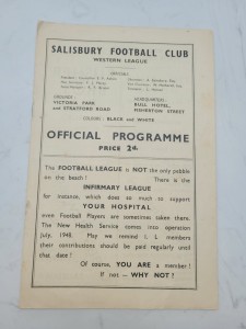Salisbury FC  V  Swindon Victoria 18.10. 1947 - FA Amateur Cup for sale on Ebay