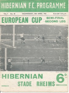 EUROPEAN CUP SEMI FINAL 1956 Hibernian v Stade Rheims for sale on Ebay