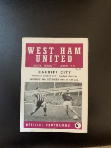 1966 League Cup Semi Final Whu V Cardiff Both Legs Cardiff One Super Rare Item for sale on Ebay