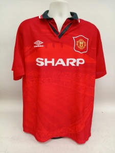 Manchester United Umbro Sharp Home Shirt 1994-96 Red Vintage Size Large for sale on Ebay