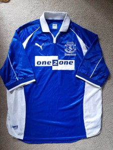 Everton FC Football Sihirt Retro 2000 2002 Home Kit Size XXL Puma for sale on Ebay