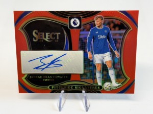 Jarrad Branthwaite Pitchside Signatures Red Auto Everton 2024-25 Panini Select  for sale on Ebay