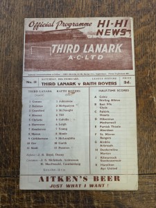 Third Lanark AC LTD 3 Programmes Vs Motherwell, Rangers And Raith Rovers 1954,55 for sale on Ebay