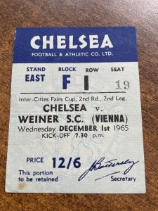 1965/66 - TICKET - CHELSEA V WEINER SC VIENNA - INTER CITIES FAIRS CUP for sale on Ebay