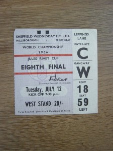 TICKET : 1966 WORLD CUP  : WEST GERMANY v SWITZERLAND for sale on Ebay