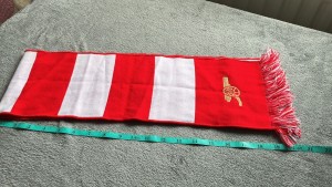 Red And White Arsenal Bar Scarf With Cannon Logo for sale on Ebay