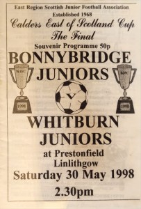 Bonnybridge Juniors v Whitburn Juniors,  Calders East of Scotland Cup Final 1998 for sale on Ebay
