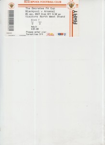 5  1  19  Blackpool  v  Arsenal          match  ticket for sale on Ebay