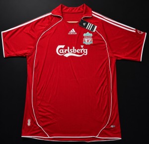 Authentic Liverpool FC Gerrard 8 Adidas Home Shirt 2007/08 2XL BNWT Carlsberg #8 for sale on Ebay