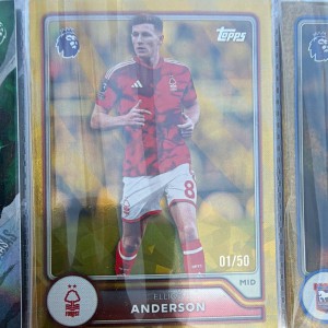 Topps Premier League Elliot Anderson Nottingham Forest #224 Parallel 01/50 for sale on Ebay