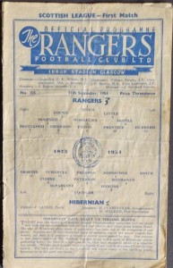 RANGERS v HIBERNIAN 11 Sept 1954 (no 155) for sale on Ebay