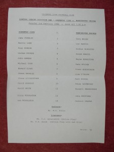 COVENTRY CITY v MANCHESTER UTD | 1987/1988 | RESERVES | 2 FEB 1988 | UK FREEPOST for sale on Ebay