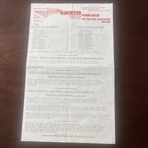 Manchester United Reserves v Preston Reserves 79/0 Single Sheet Programme for sale on Ebay