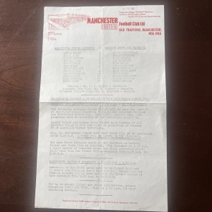 Manchester United Reserves v Preston Reserves 80/1 Single Sheet Programme for sale on Ebay